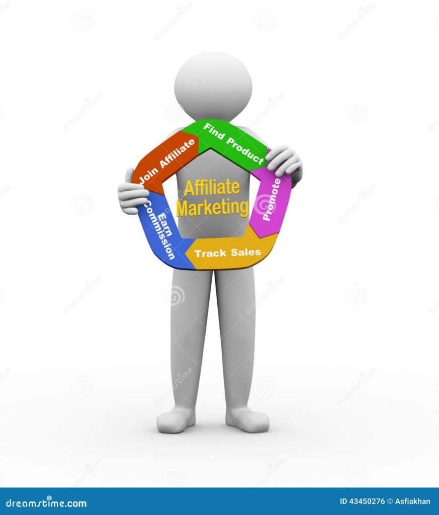3d Man With Affiliate Marketing Stock Illustration Image 43450276