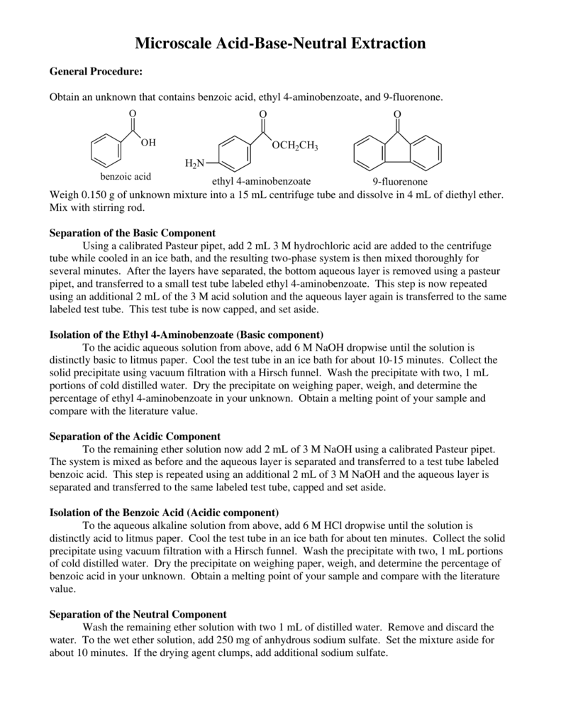 Acid Base Extraction Flow Chart Benzoic Acid