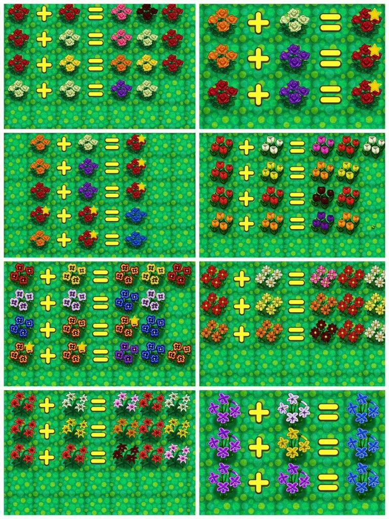 Animal Crossing Flower Breeding Chart Roses Yoiki Guide