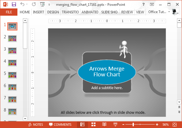 Animated Flow Chart PowerPoint Template SlideHunter