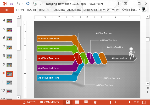 Animated Flow Chart PowerPoint Template SlideHunter