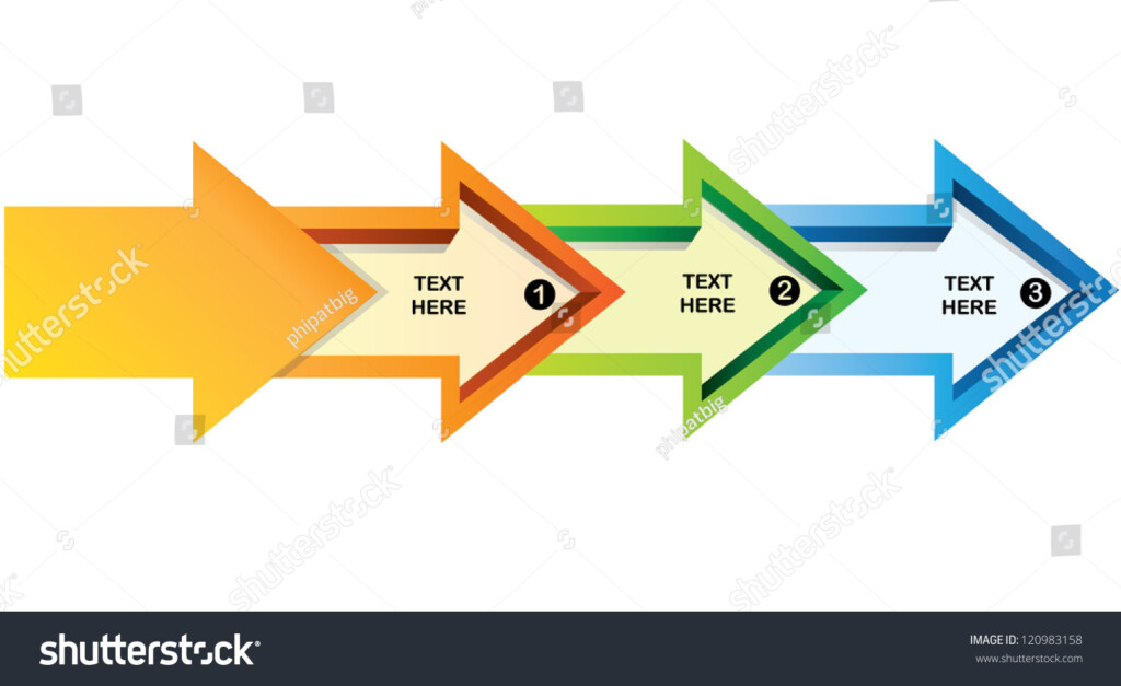Arrow Flow Chart Presentation Template Stock Vector Illustration 