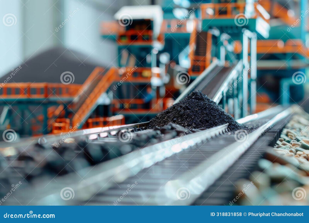Asphalt Production Process In The Factory With Generative AI Stock 