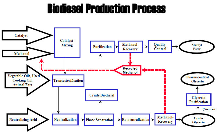 Biodiesel Production Process Flow Diagram