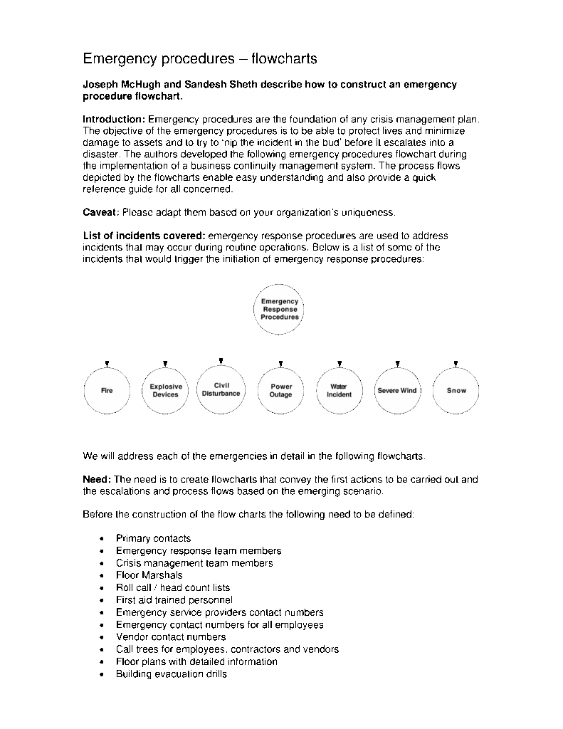 Business Continuity Flow Chart Templates At Allbusinesstemplates