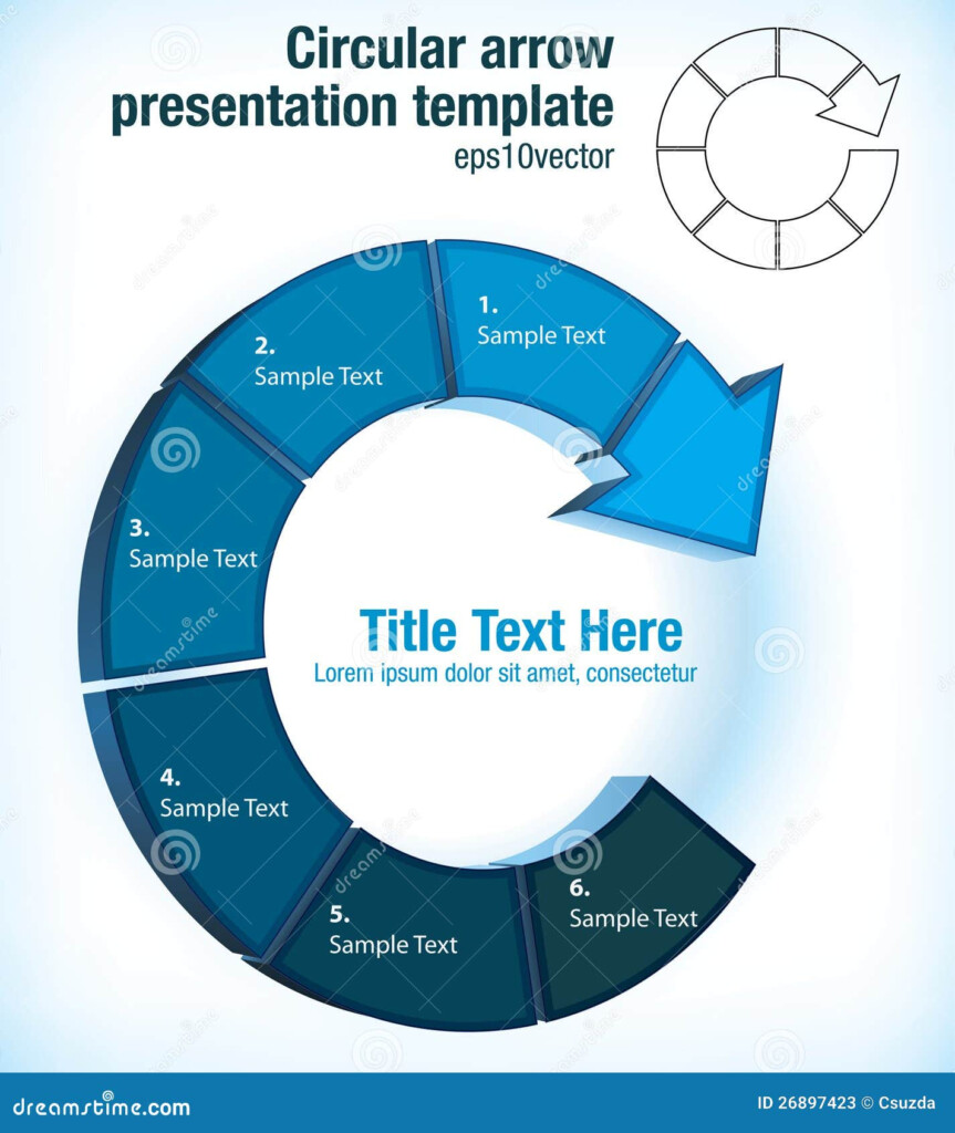 Circular Arrow Pictogram Flow Chart Presentation Template Vector 