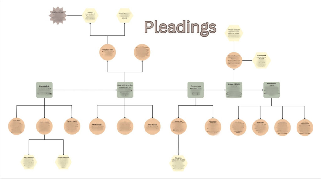 Civil Procedure Pleadings Flow Chart Etsy