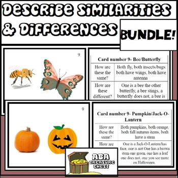 Describe Similarities And Differences BUNDLE Autism ABA By ABA Treasure 