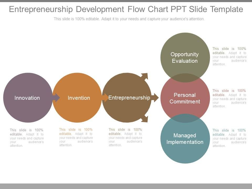 Entrepreneurship Development Flow Chart Ppt Slide Template Templates 