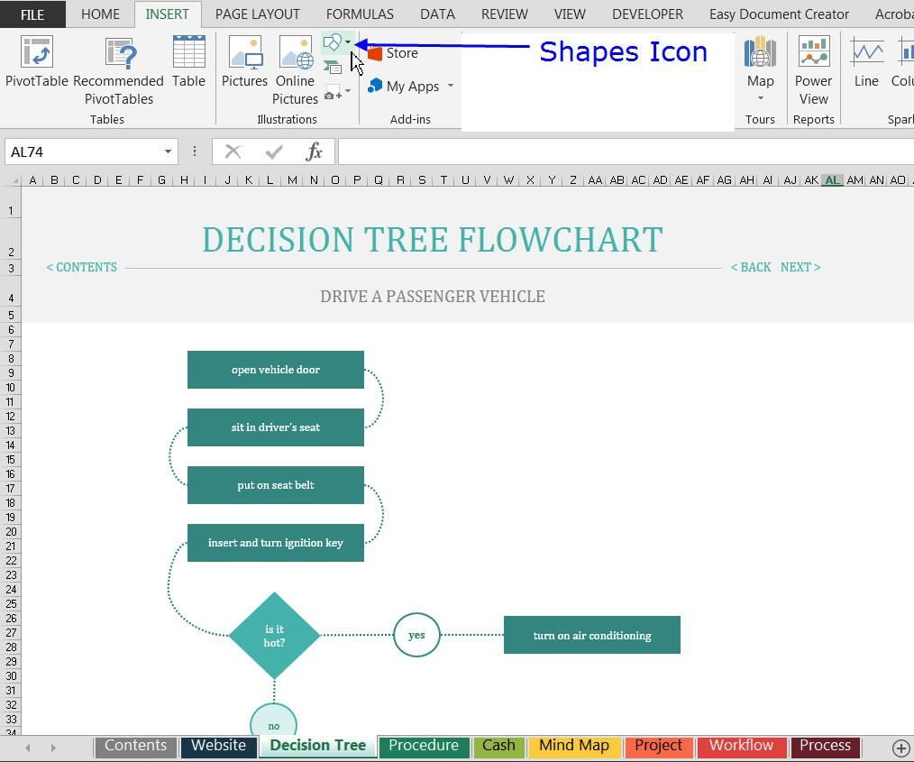 Excel Flow Chart Templates Bilarasa