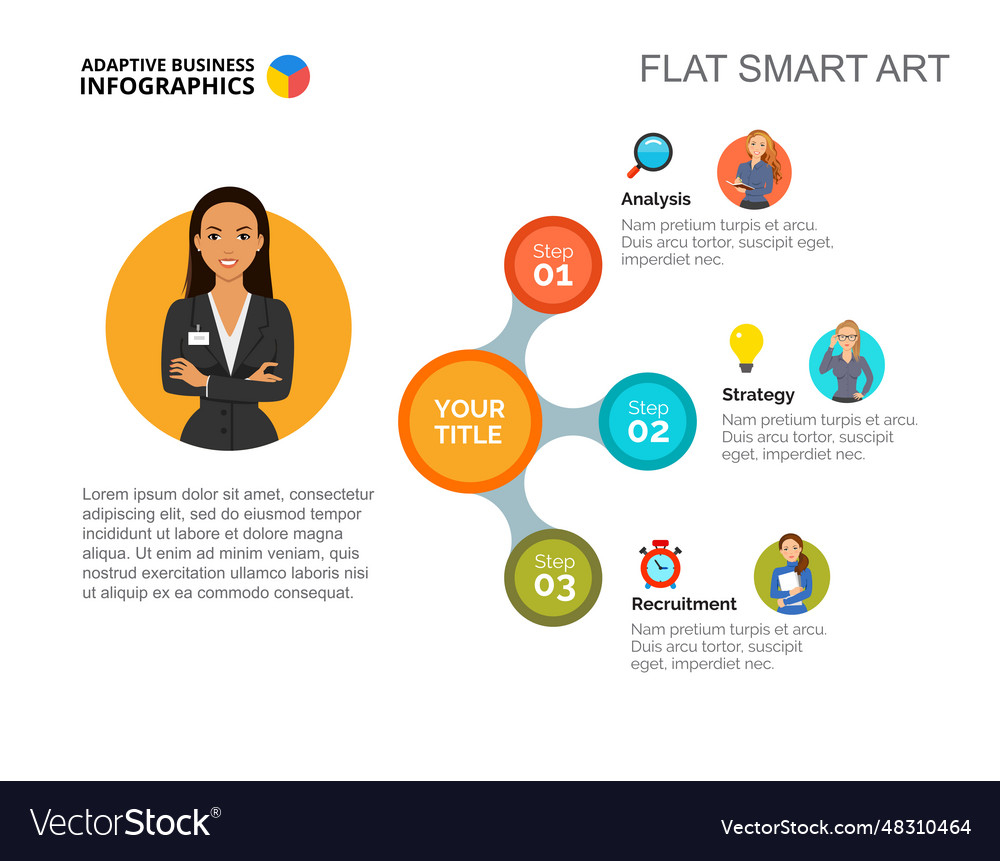Flow Chart Slide Template Royalty Free Vector Image