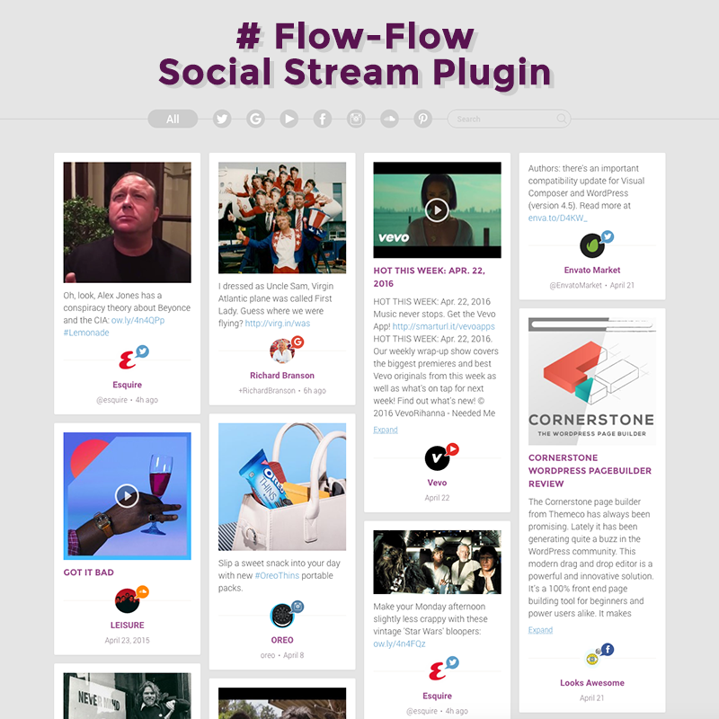 Flow Flow Social Stream WordPress Plugin WPExplorer