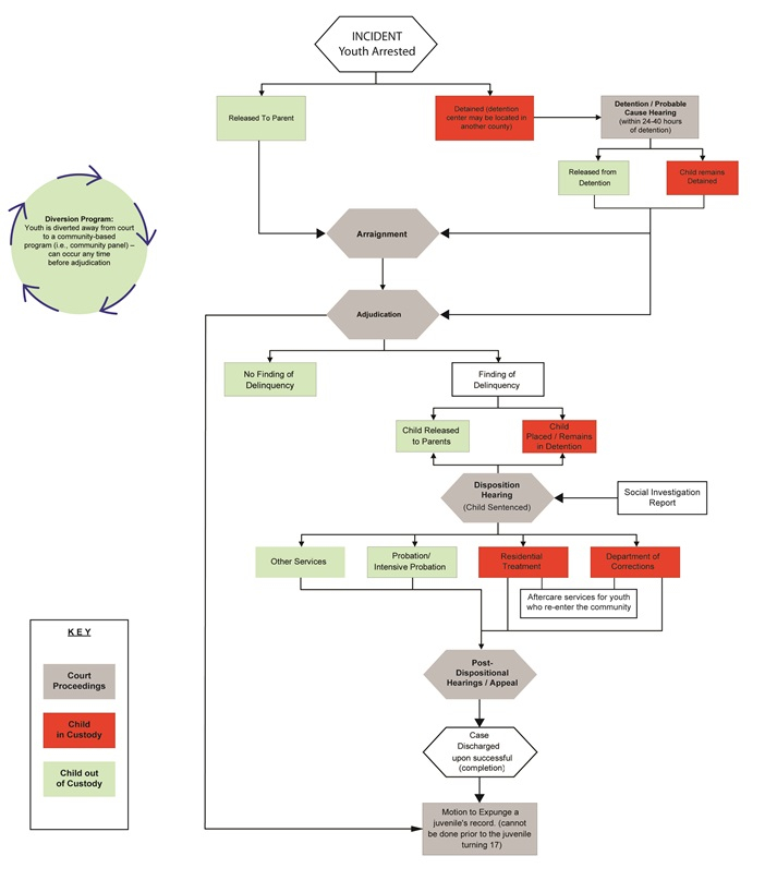 Flowchart Of The Juvenile Court Process