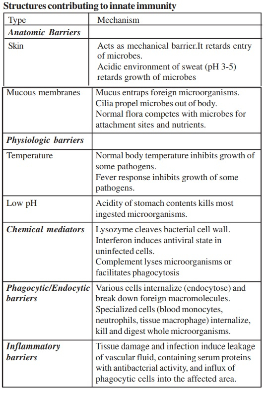 Innate Vs Adaptive Immunity Chart