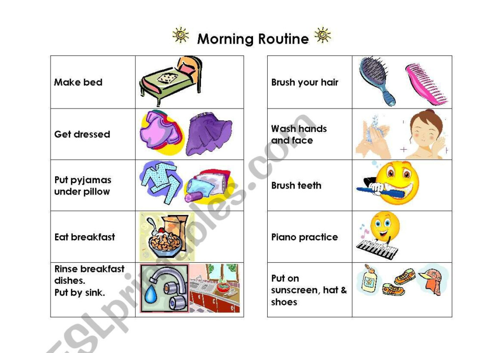 Morning Routine Flow Chart