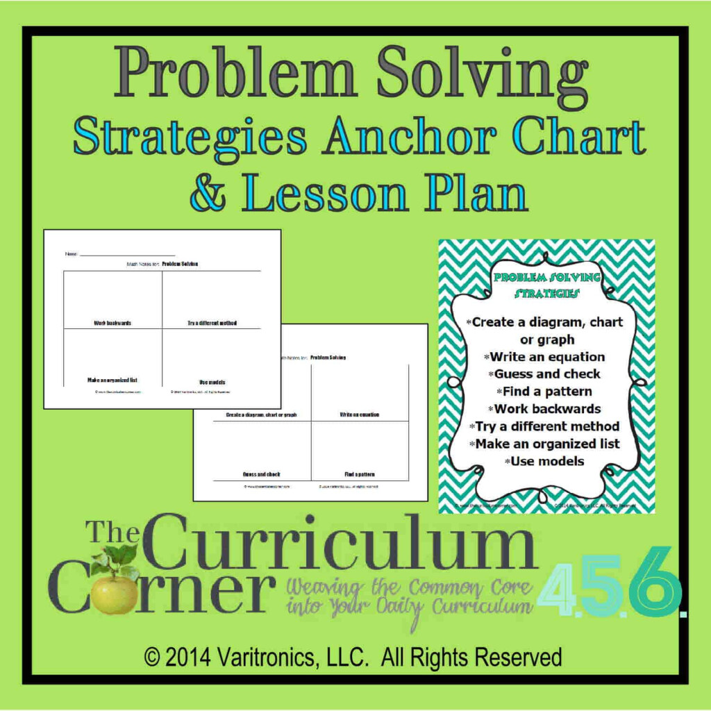 Problem Solving Strategies Anchor Chart Lesson Plan The Curriculum 