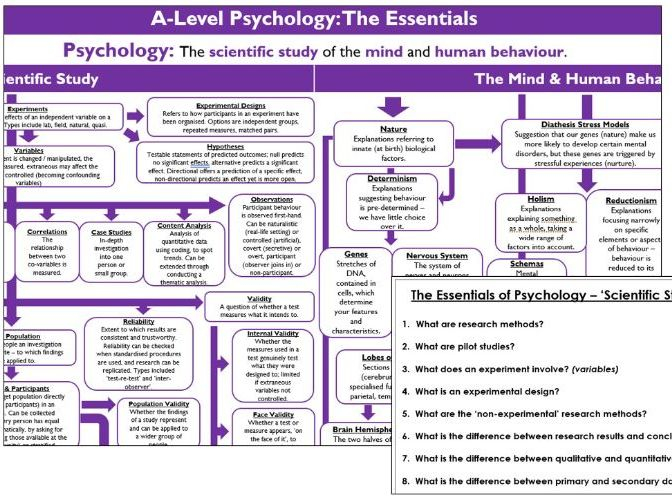 Psychology Subject Essentials Flow Chart Teaching Resources