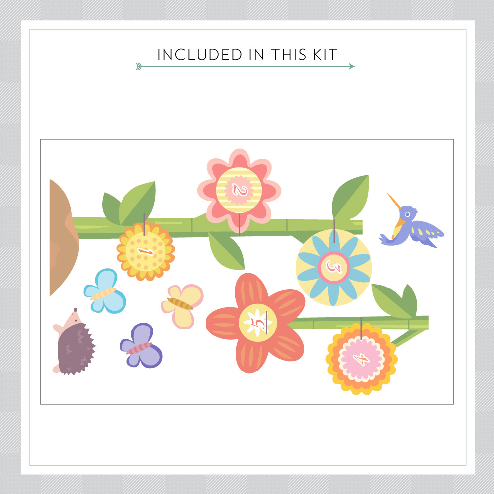 Removable Flower Wall Growth Chart Decal Wallums