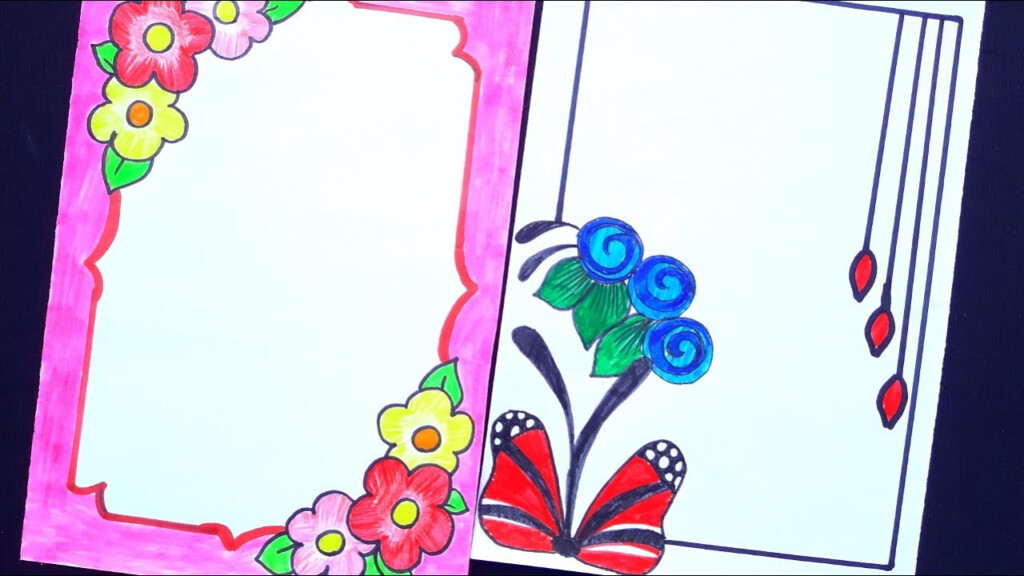 Simple Flower Border Designs For Chart Paper Best Flower Site