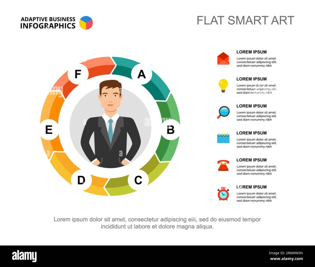Six Elements Flow Chart Template For Presentation Stock Vector Image 