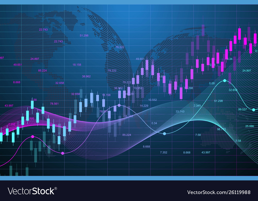 Stock Market Graph Or Forex Trading Chart Vector Image