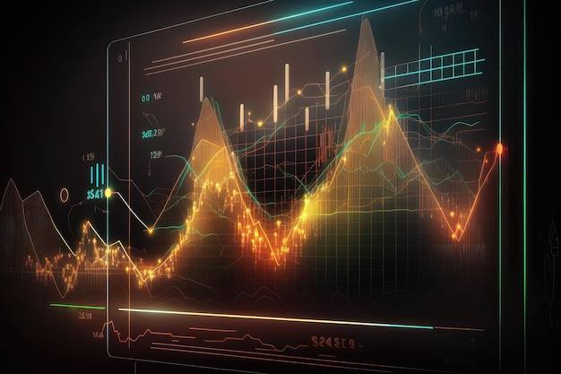 Stock Market Waveform Chart AI Generated Premium AI generated Image