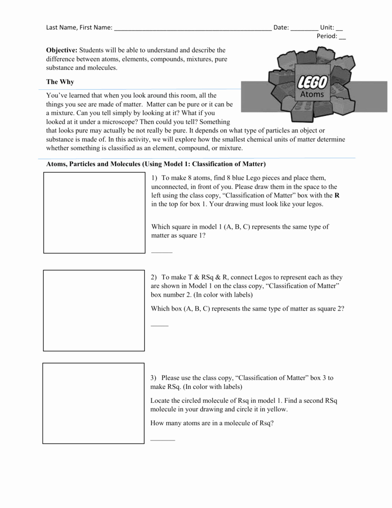 Worksheet Classification Of Matter Unique Classification Matter Flow 