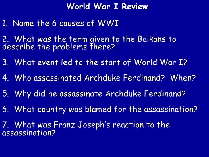 World War 1 Flow Chart Ponasa