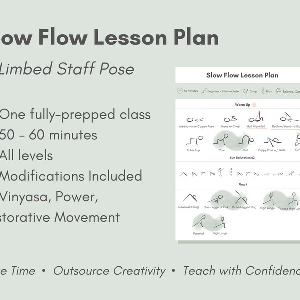 Yoga Flow Lesson Plan Etsy